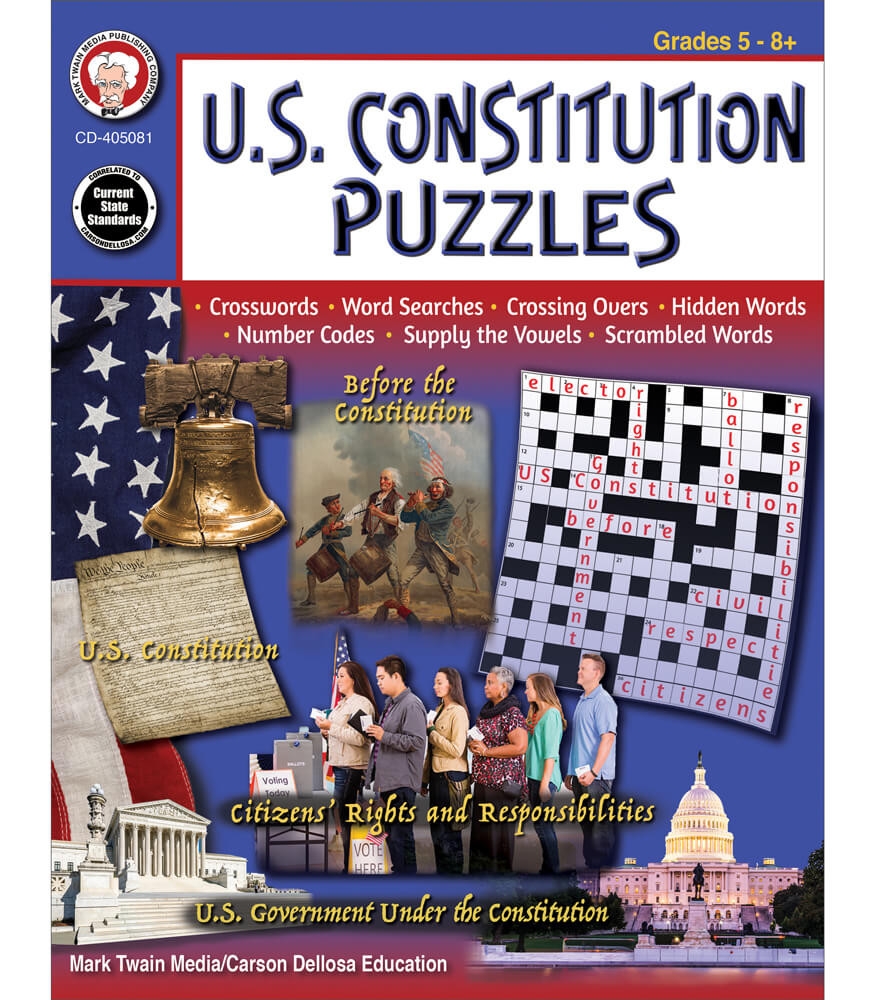 Grade 5 12 U S Constitution Puzzles Workbook EBook PDF 