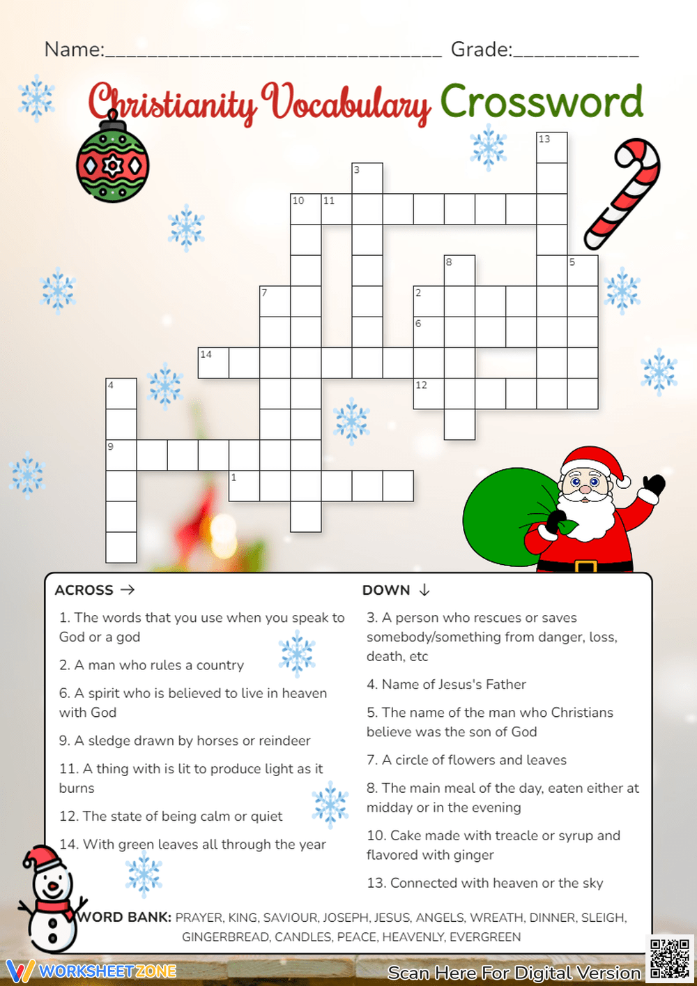 Grade 6 Christmas Crossword Puzzle Worksheets 2025 Grade 6 Christmas Crossword Puzzle Worksheets 2025