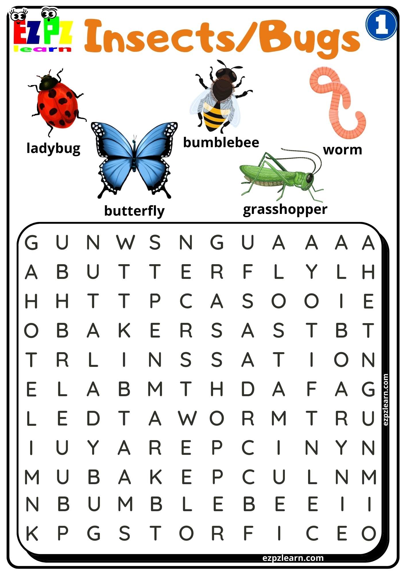 Free Printable Crossword Puzzles Insects