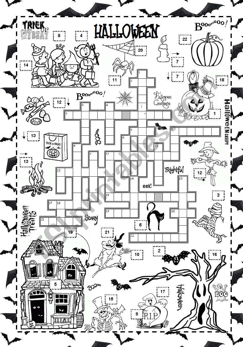 Halloween Crossword Puzzles For Adults Printable Halloween Crossword Puzzles For Adults Printable