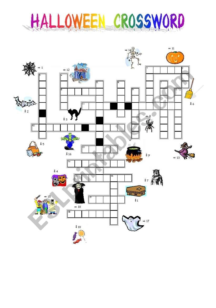 Free Halloween Crossword Puzzles Printable