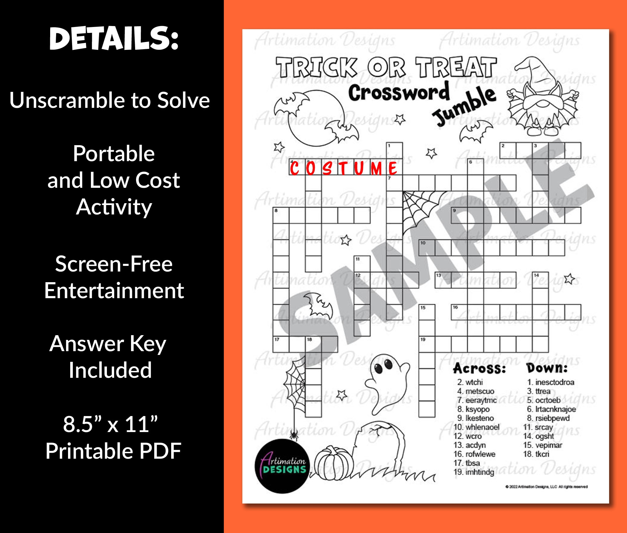 Halloween Crossword Puzzle Fall Word Scramble Game Autumn Activity Classful Halloween Crossword Puzzle Fall Word Scramble Game Autumn Activity Classful