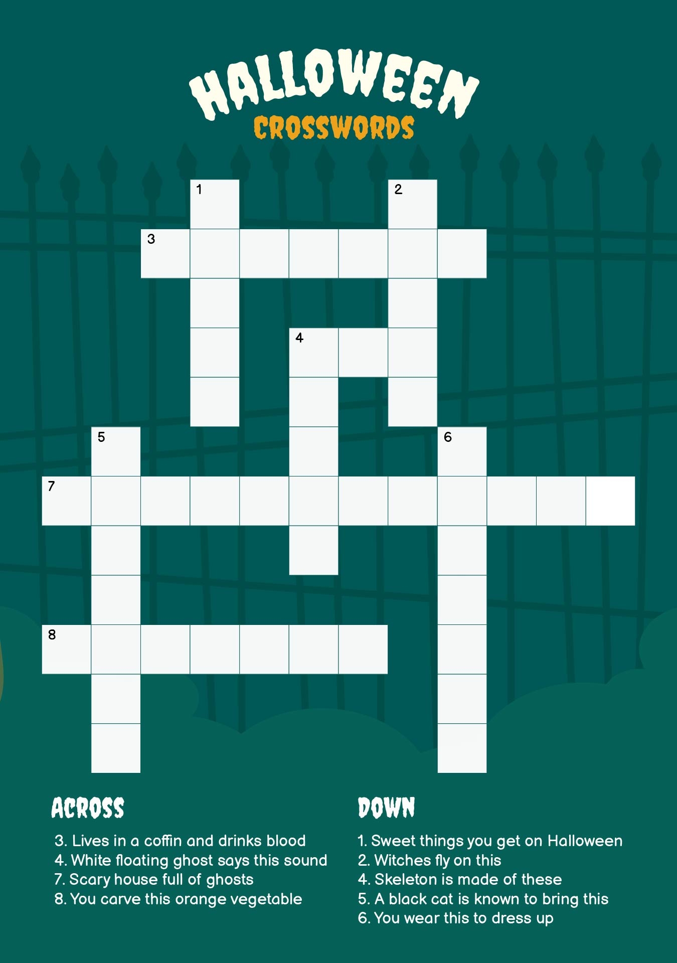 Halloween Crossword Puzzles 15 Free PDF Printables Printablee