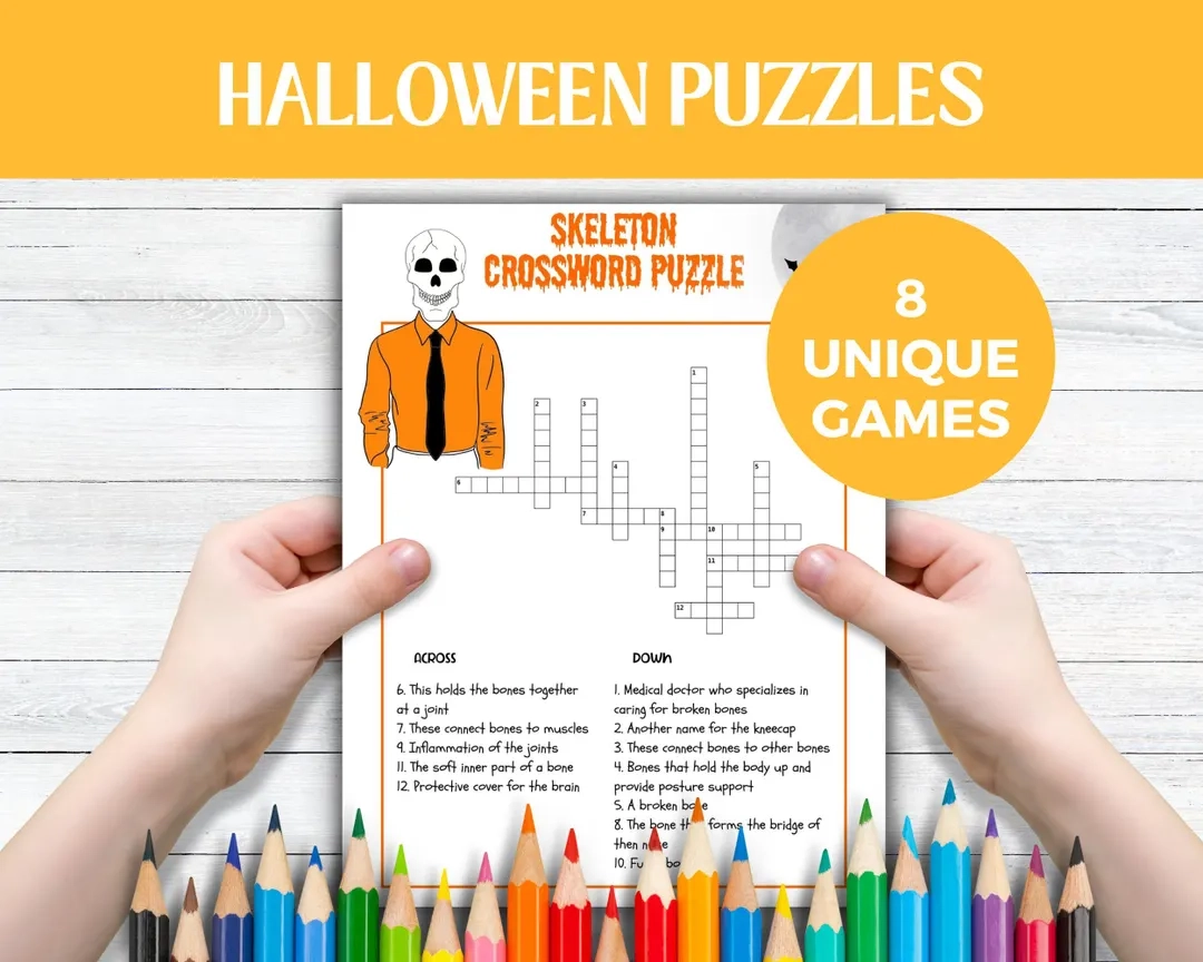 Halloween Crossword Puzzles For Kids Halloween Activity Family Game Night Etsy Halloween Crossword Puzzles For Kids Halloween Activity Family Game Night Etsy