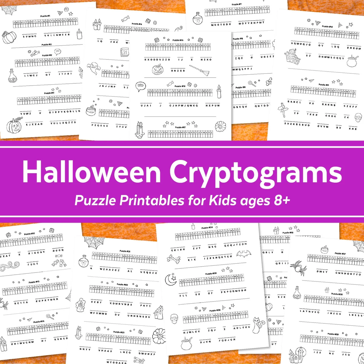 Halloween Cryptogram Puzzles Halloween Kids Puzzle Ministering Printables