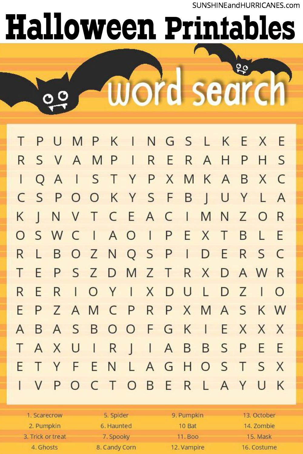 Halloween Games Word Search Halloween Games Word Search