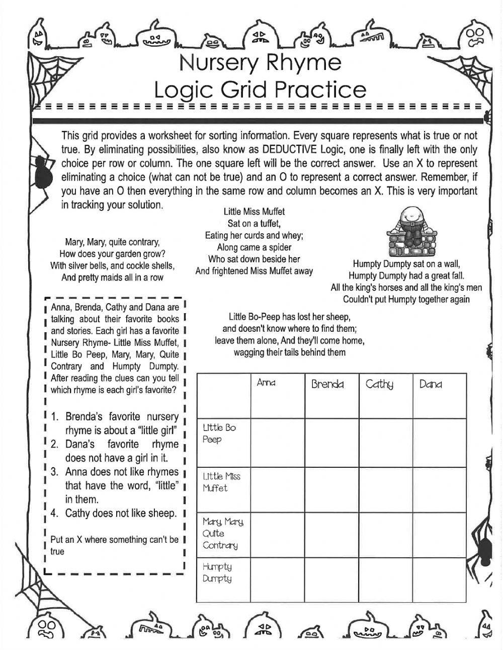 Halloween Logic Puzzles LiveWorksheets 454138 Halloween Logic Puzzles LiveWorksheets 454138