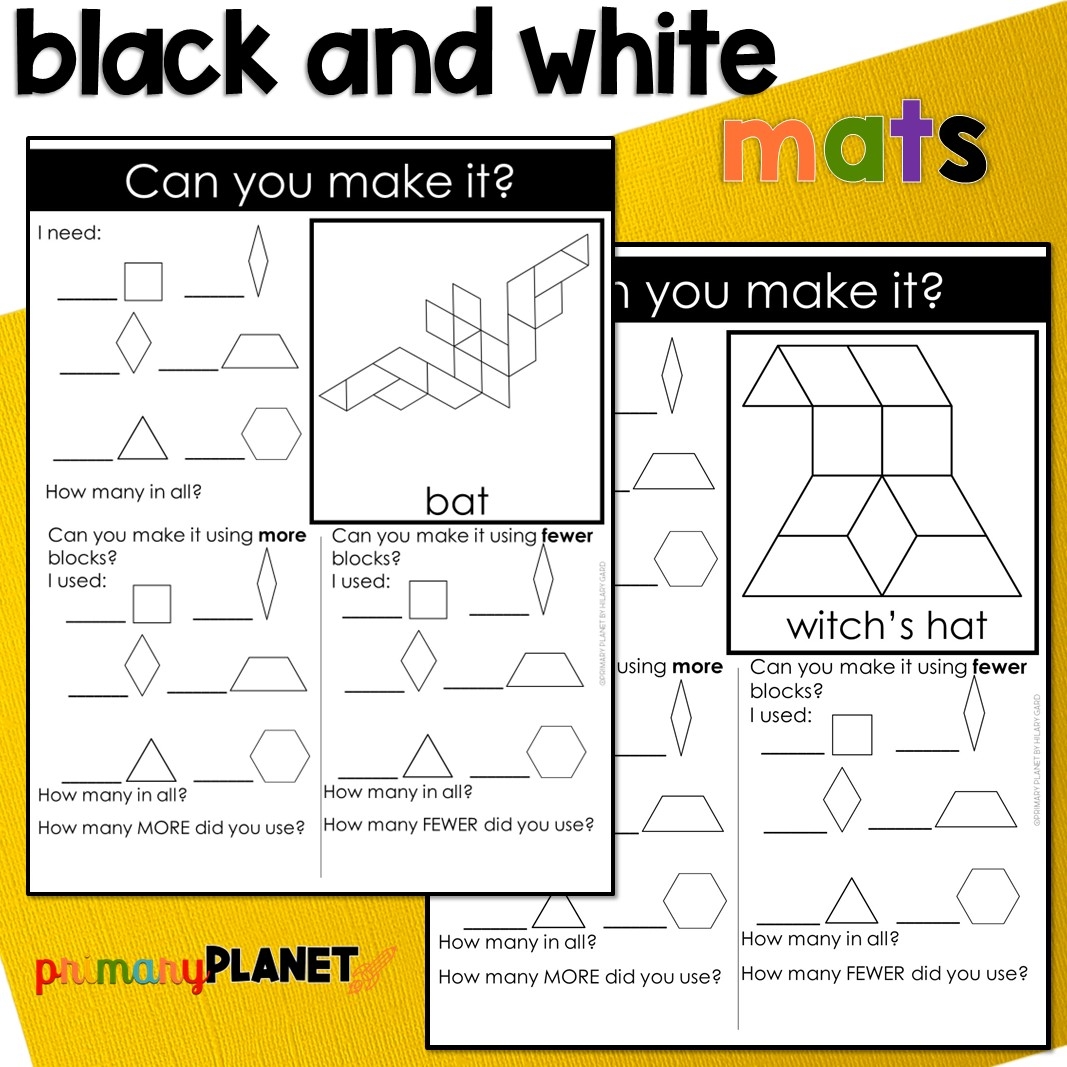 Halloween Math Activities With Printable Pattern Block Mats Primary Planet Halloween Math Activities With Printable Pattern Block Mats Primary Planet