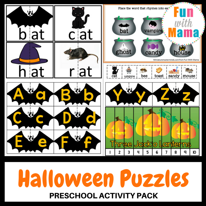 Halloween Puzzles Preschool Activity Pack Fun With Mama Halloween Puzzles Preschool Activity Pack Fun With Mama