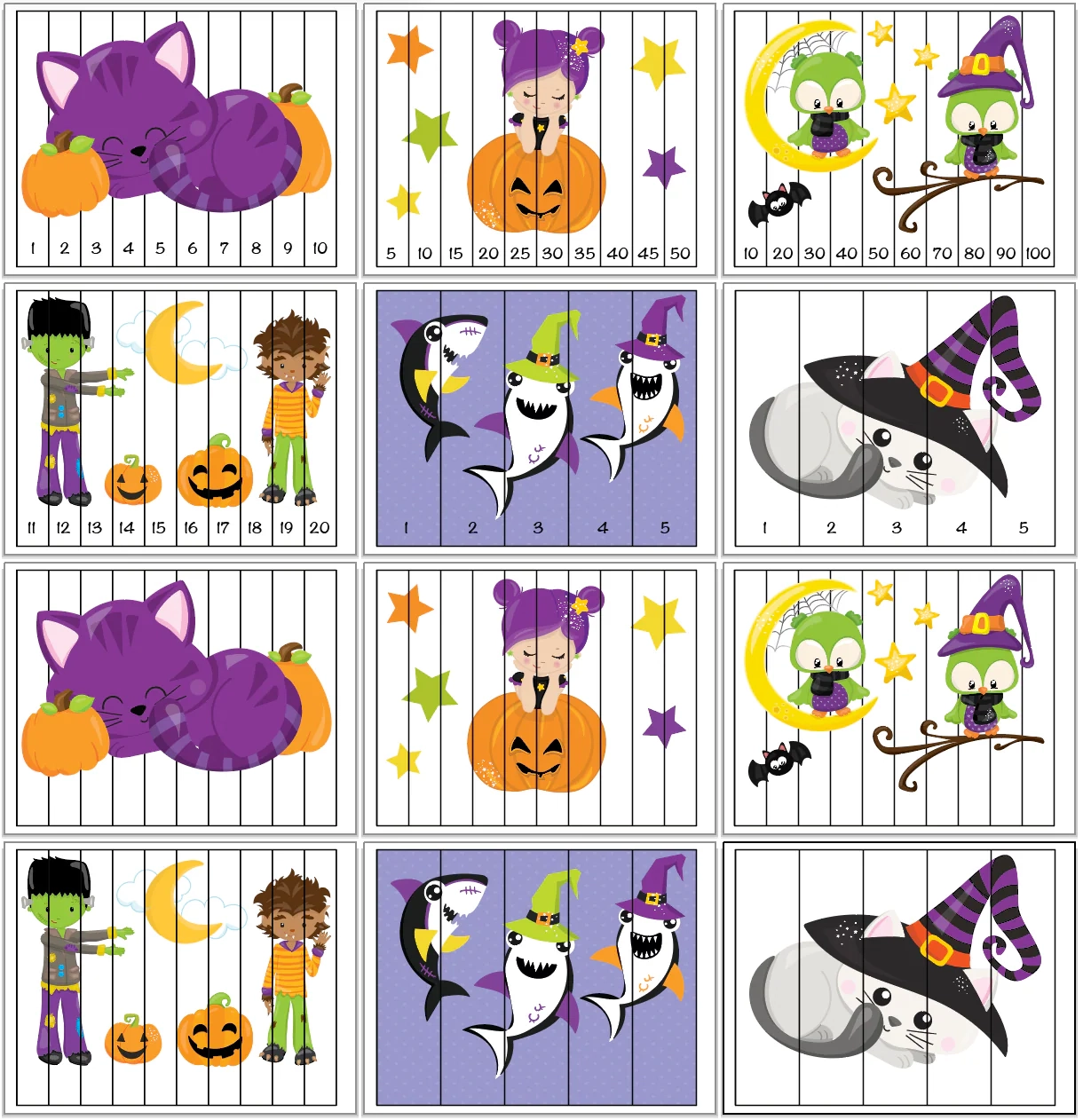 Halloween Theme Number Order Puzzles The Artisan Life Halloween Theme Number Order Puzzles The Artisan Life