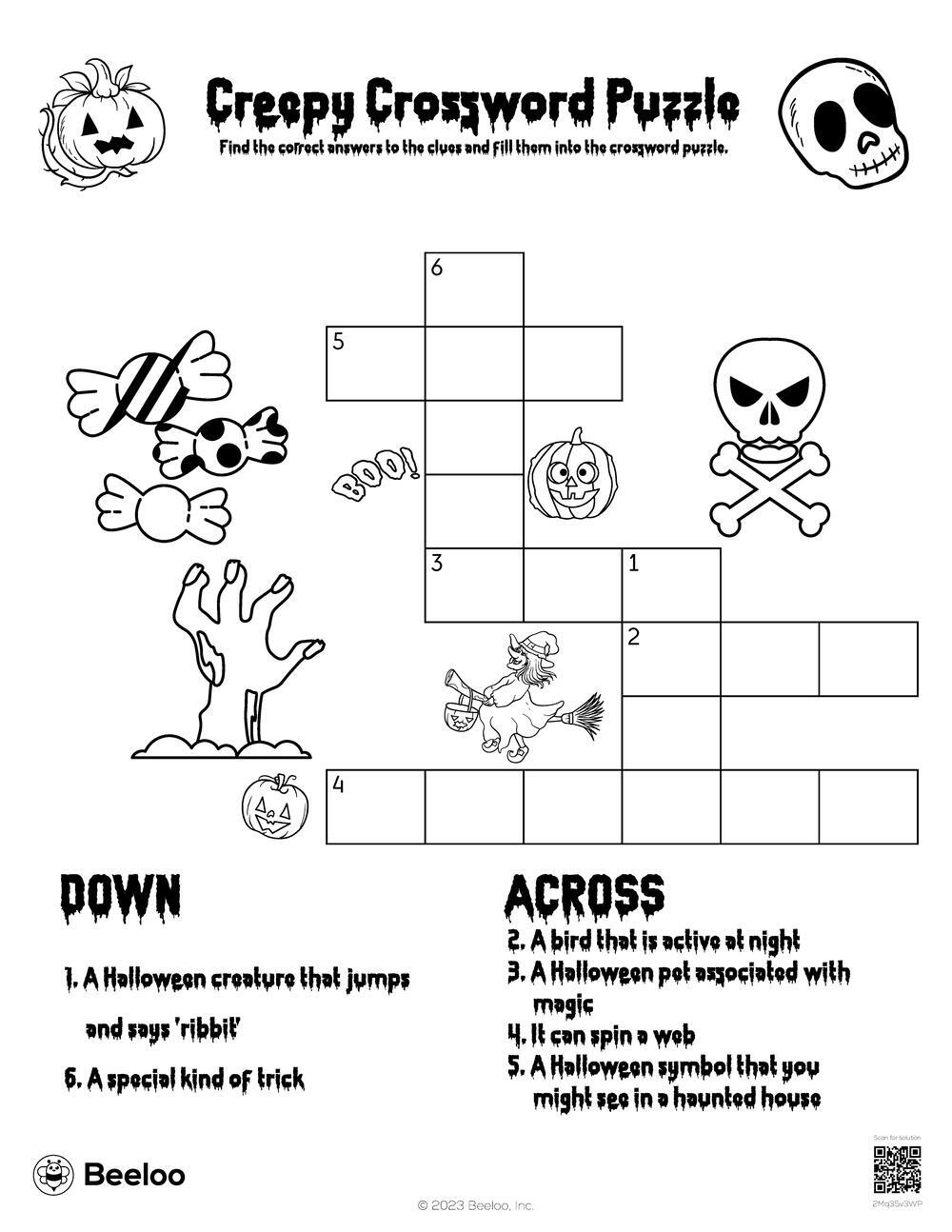 Horror Crossword Puzzles Printable Horror Crossword Puzzles Printable