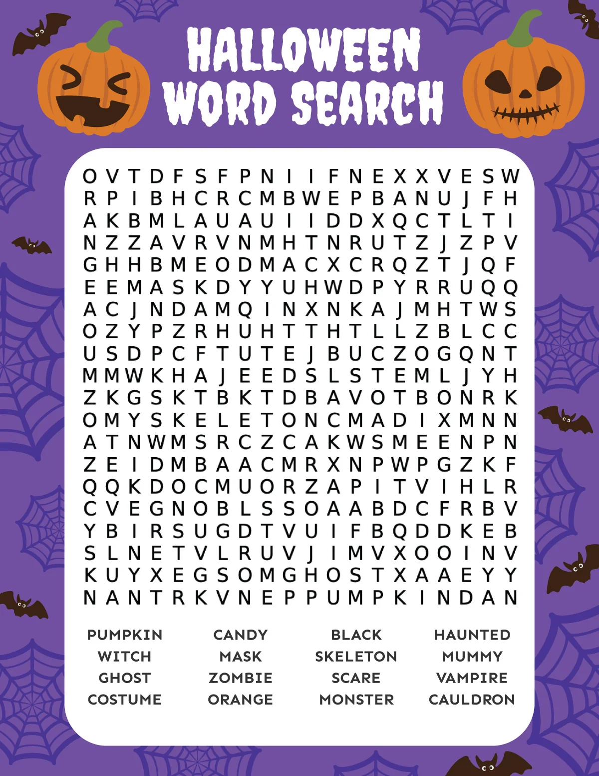 Printable Halloween Word Puzzles Printable Halloween Word Puzzles