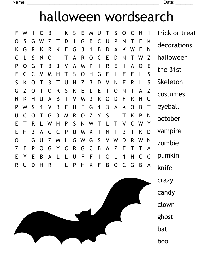 Halloween Word Search Puzzles Free Printable Halloween Word Search Puzzles Free Printable