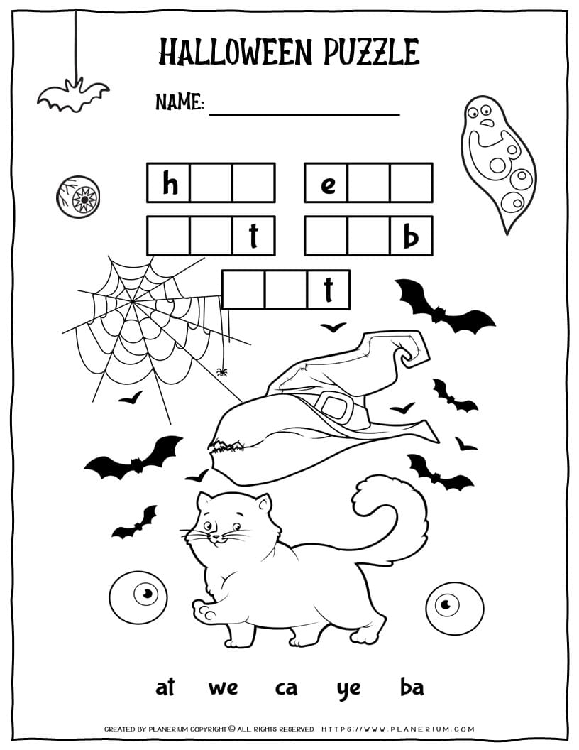 Halloween Worksheet English Puzzle Game Planerium Halloween Worksheet English Puzzle Game Planerium