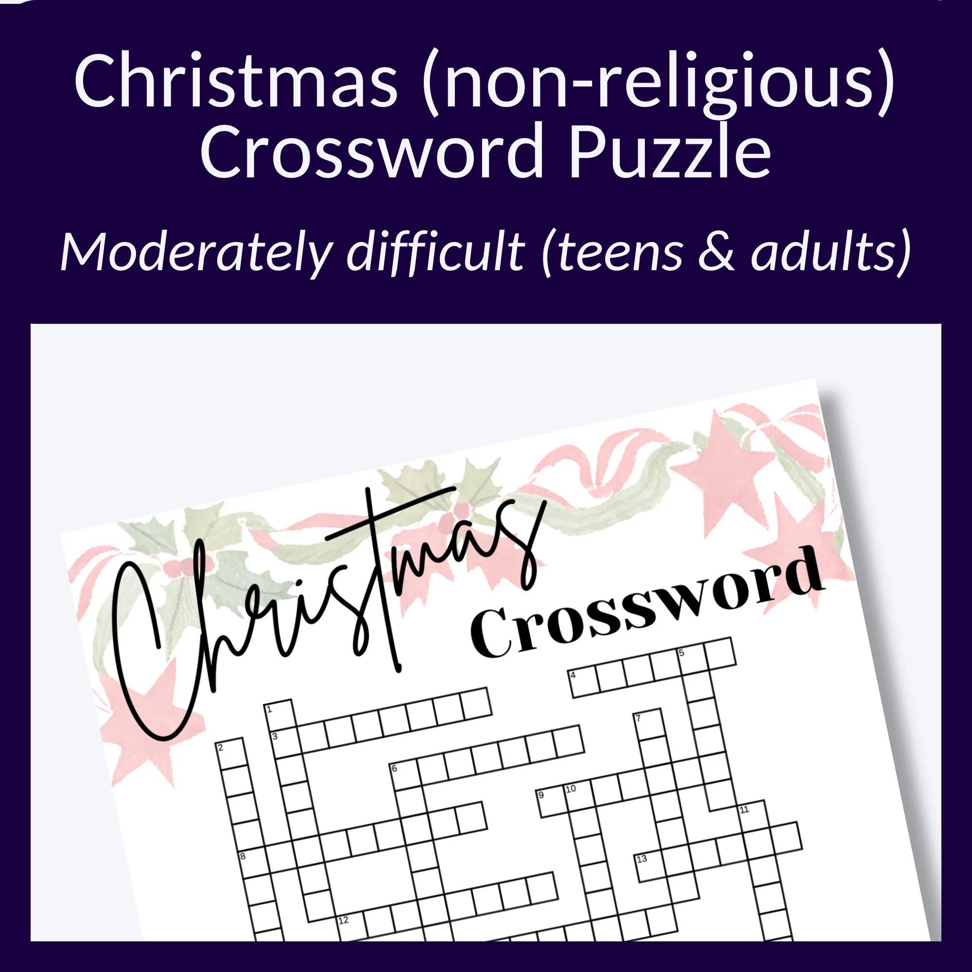 Hard Christmas Crossword Puzzle Non religious Fun PDF Download Etsy Hard Christmas Crossword Puzzle Non religious Fun PDF Download Etsy