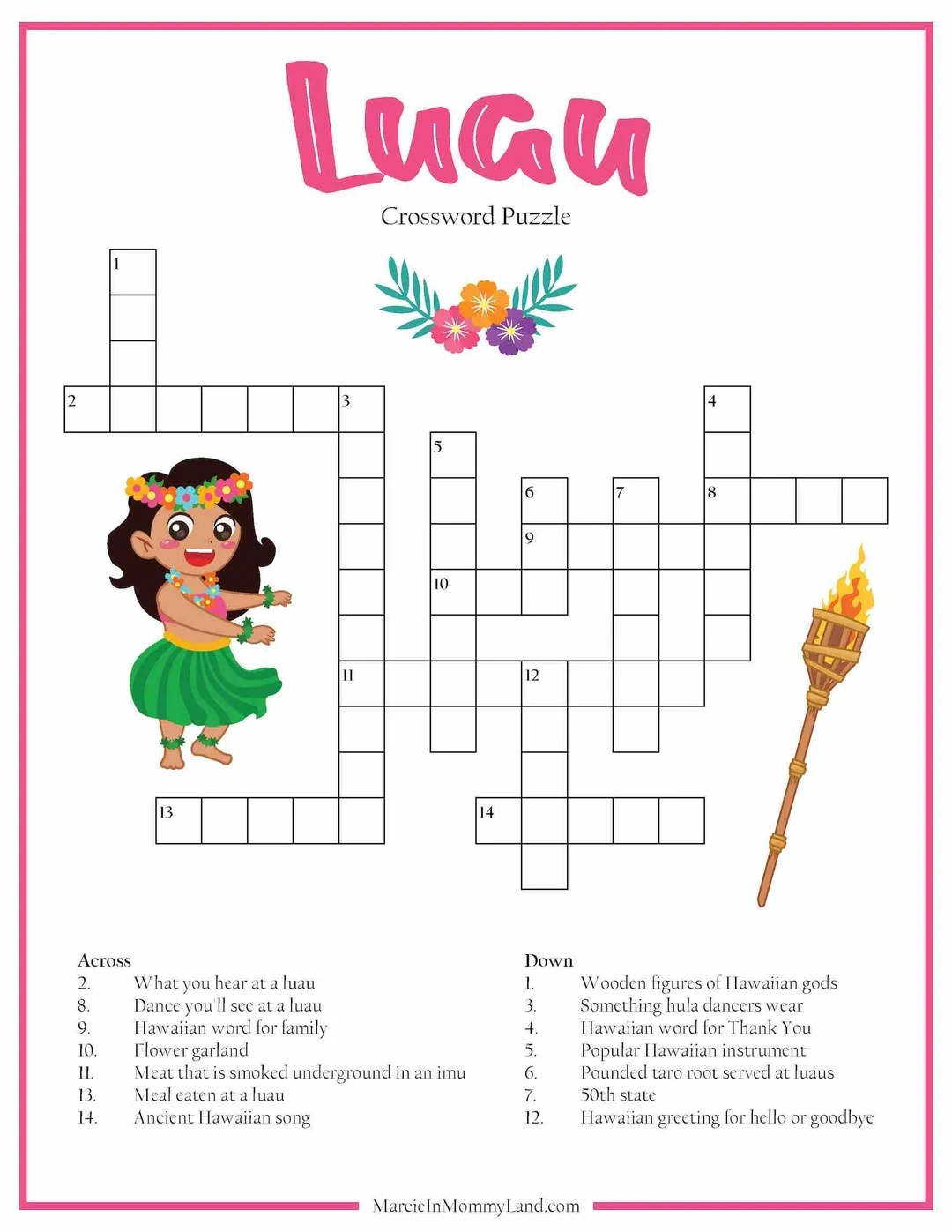 Hawaii Crossword Printables For Kids Etsy Hawaii Crossword Printables For Kids Etsy