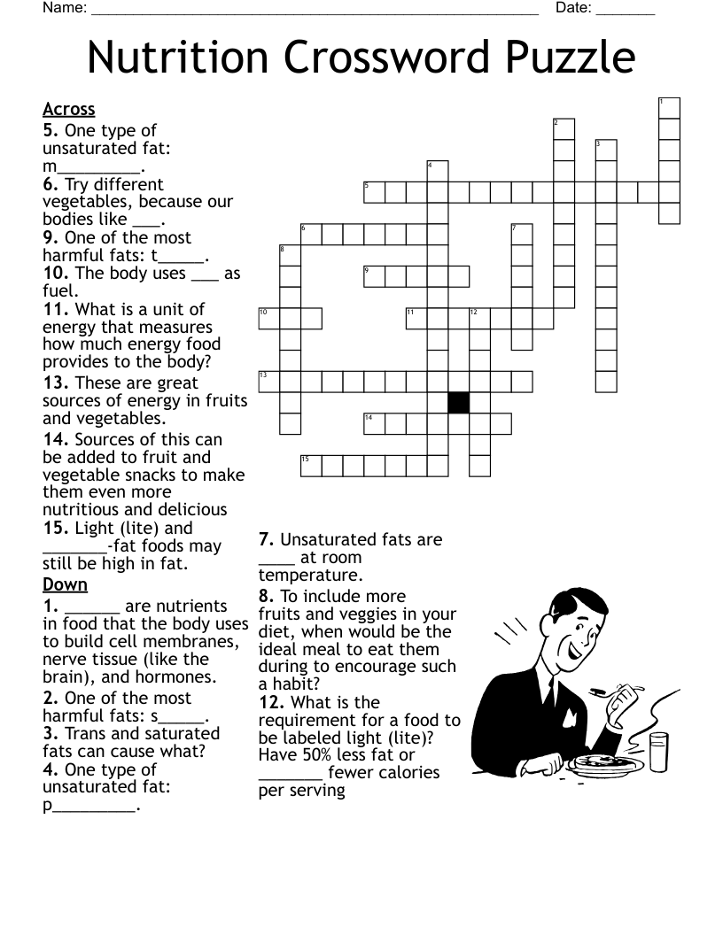 Healthy Eating Crossword WordMint