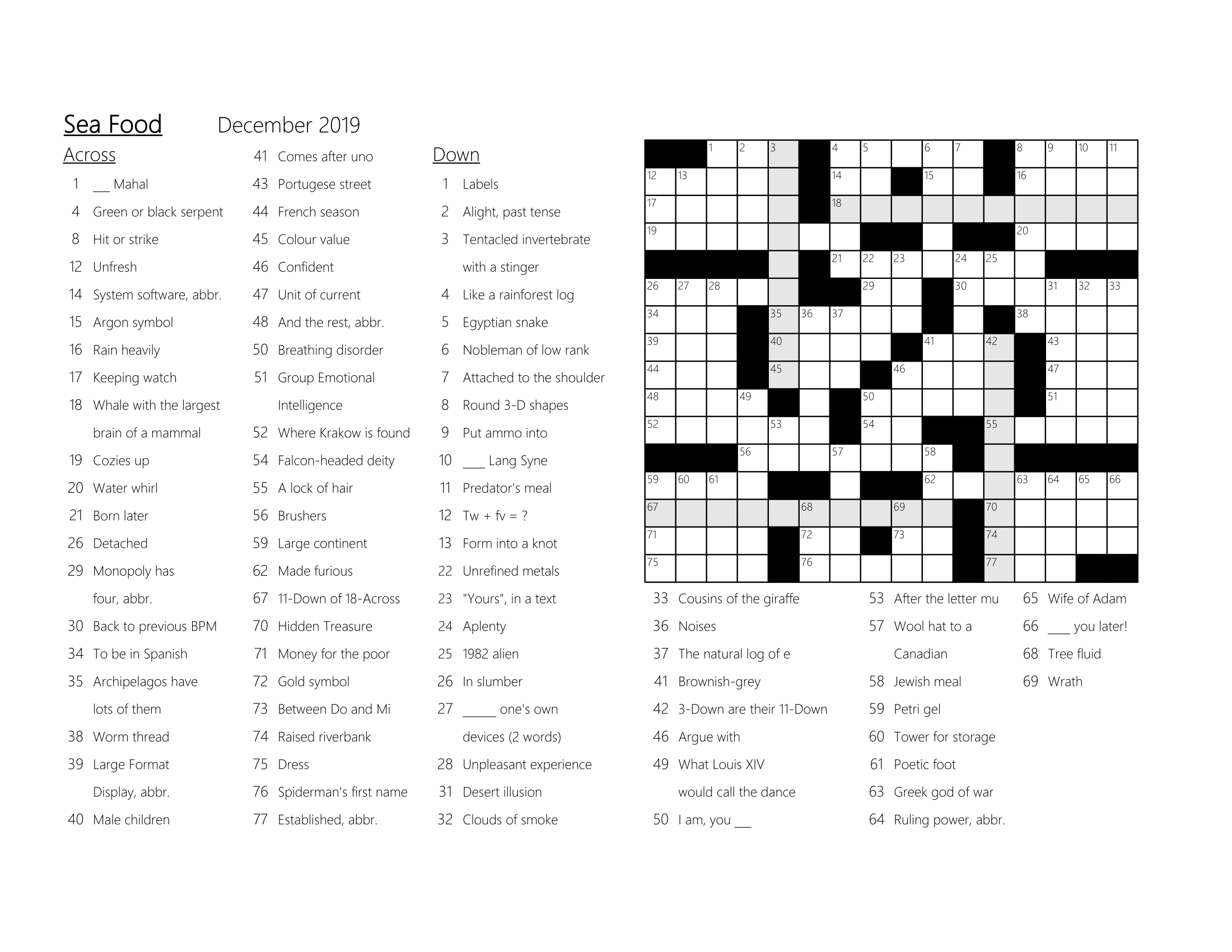 Hello All I ve Created This Crossword For My School s Student Hello All I ve Created This Crossword For My School s Student