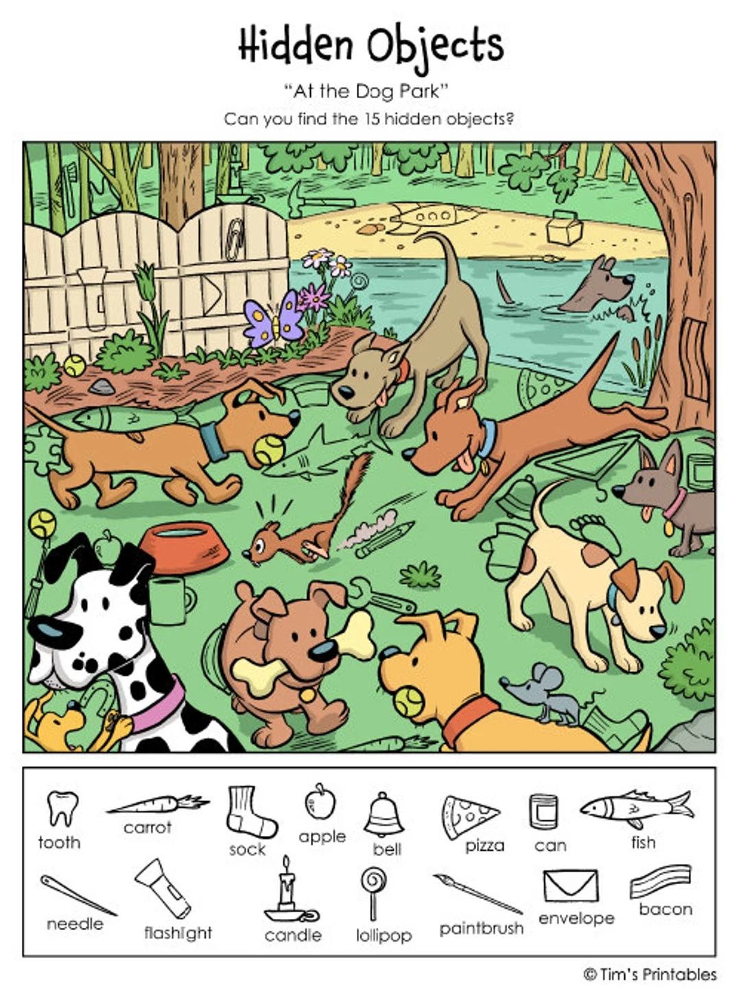 Hidden Objects Puzzle at The Dog Park Etsy UK Hidden Objects Puzzle at The Dog Park Etsy UK