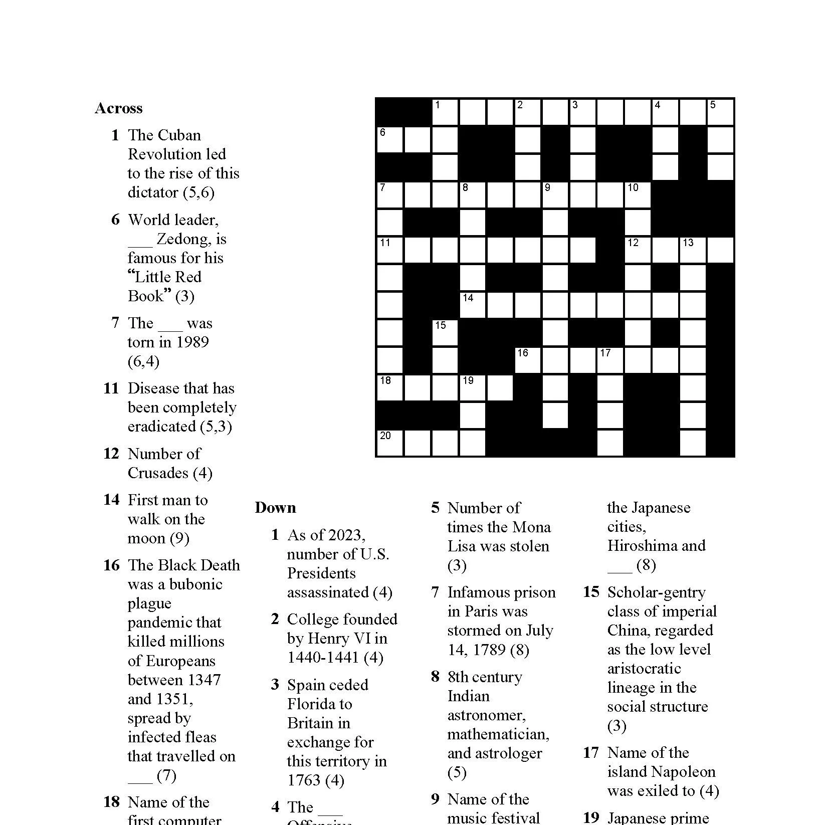 Historical Facts Quick Crossword Puzzles For Adults 6 Puzzles Answers Included PERSONAL USE ONLY Etsy Historical Facts Quick Crossword Puzzles For Adults 6 Puzzles Answers Included PERSONAL USE ONLY Etsy
