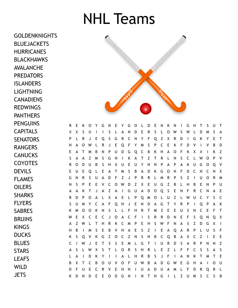 Hockey Crosswords Word Searches Bingo Cards WordMint