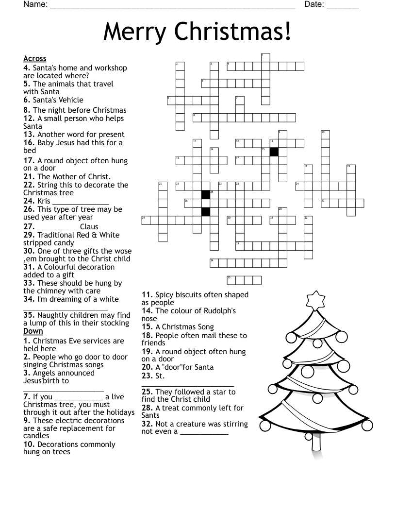 Free Printable Christmas Crossword Puzzles Free Printable Christmas Crossword Puzzles