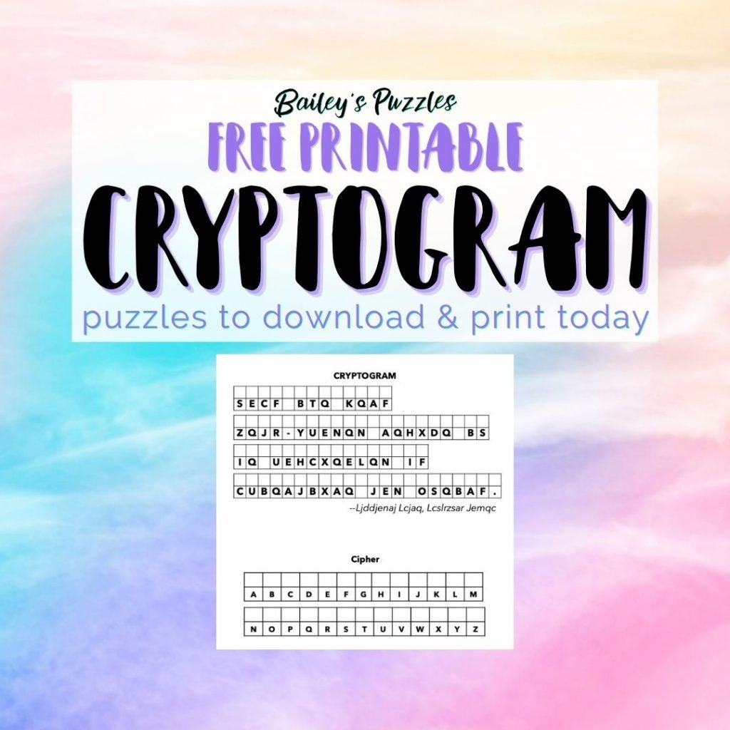 How To Solve Cryptograms Bailey s Puzzles