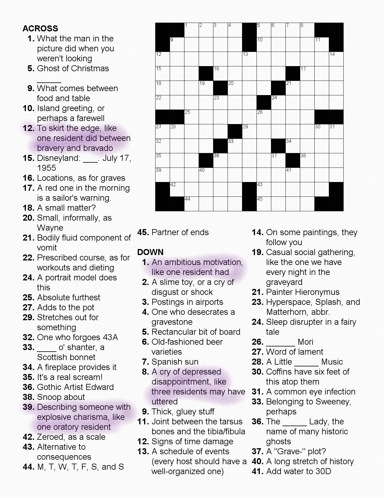 I Made A Haunted Mansion themed Crossword Puzzle R thehauntedmansion I Made A Haunted Mansion themed Crossword Puzzle R thehauntedmansion