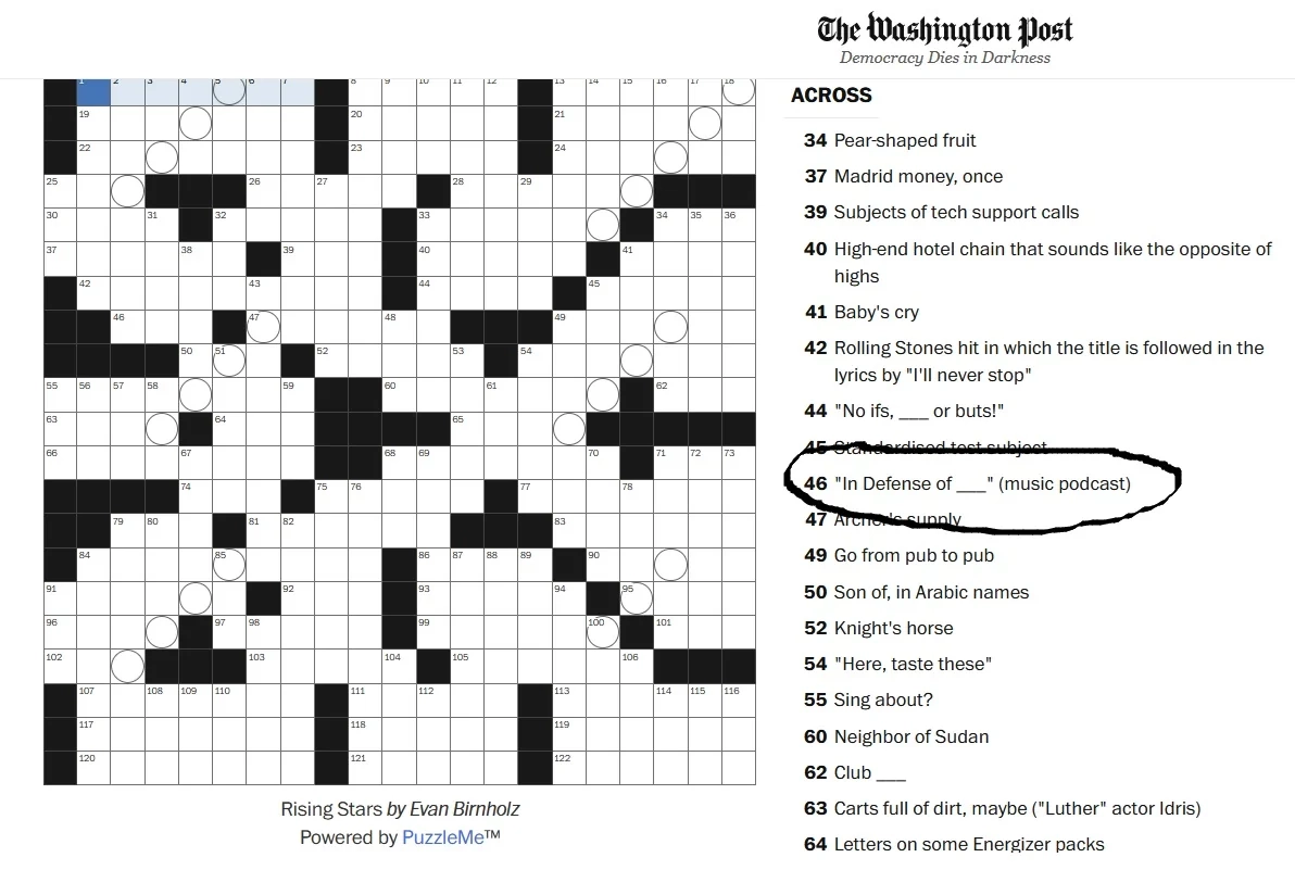 In Defense Of Ska In The Washington Post Sunday Crossword R Ska In Defense Of Ska In The Washington Post Sunday Crossword R Ska
