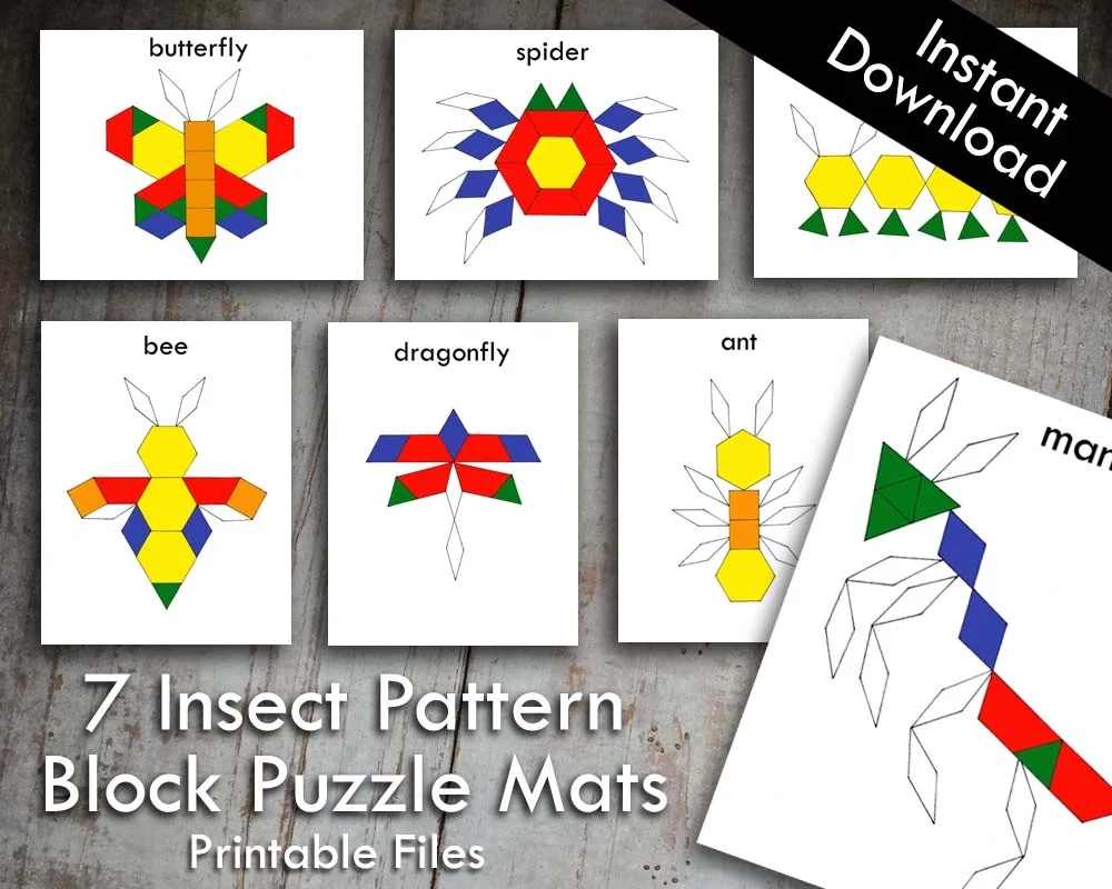 Insect Block Pattern Puzzle Mats Stephanie Hathaway Designs Insect Block Pattern Puzzle Mats Stephanie Hathaway Designs