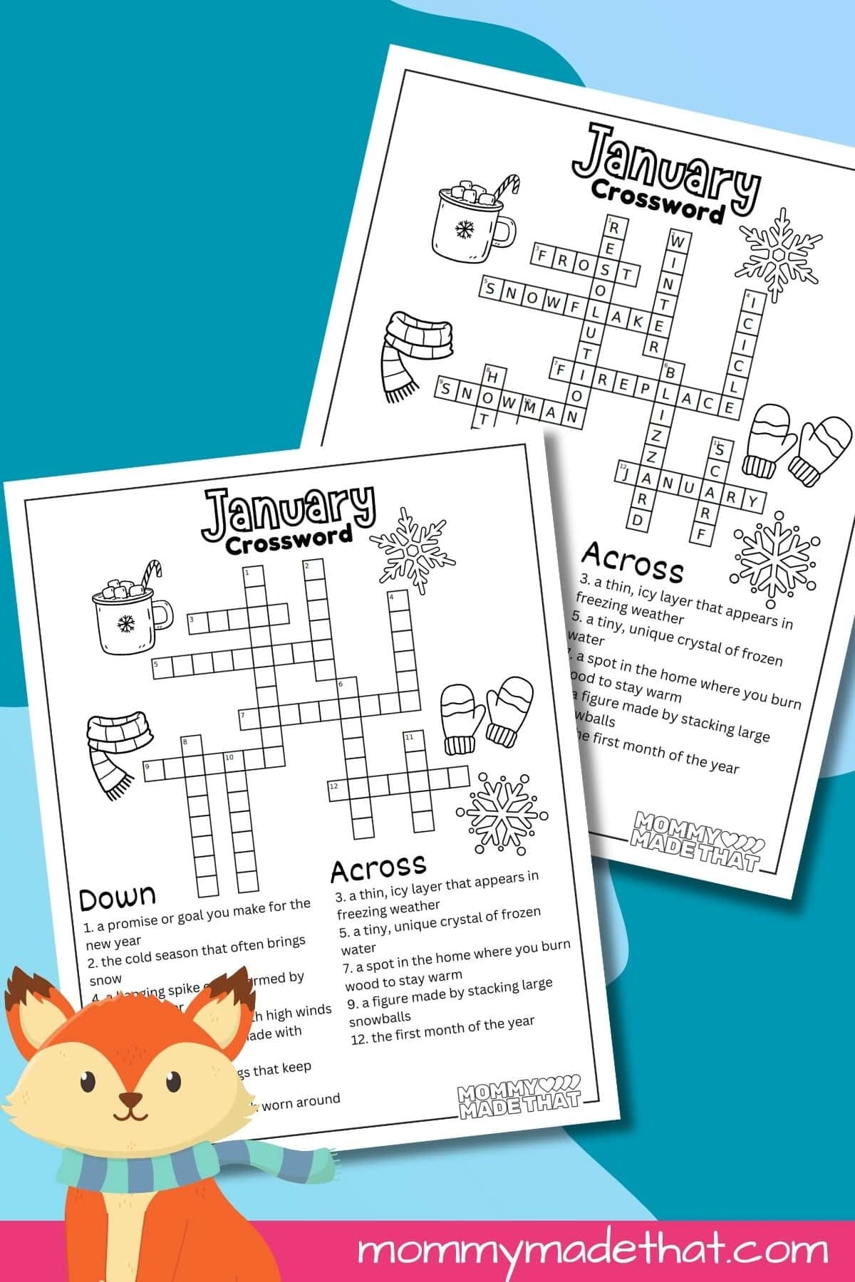 January Crossword Puzzle Free Printable For Kids January Crossword Puzzle Free Printable For Kids