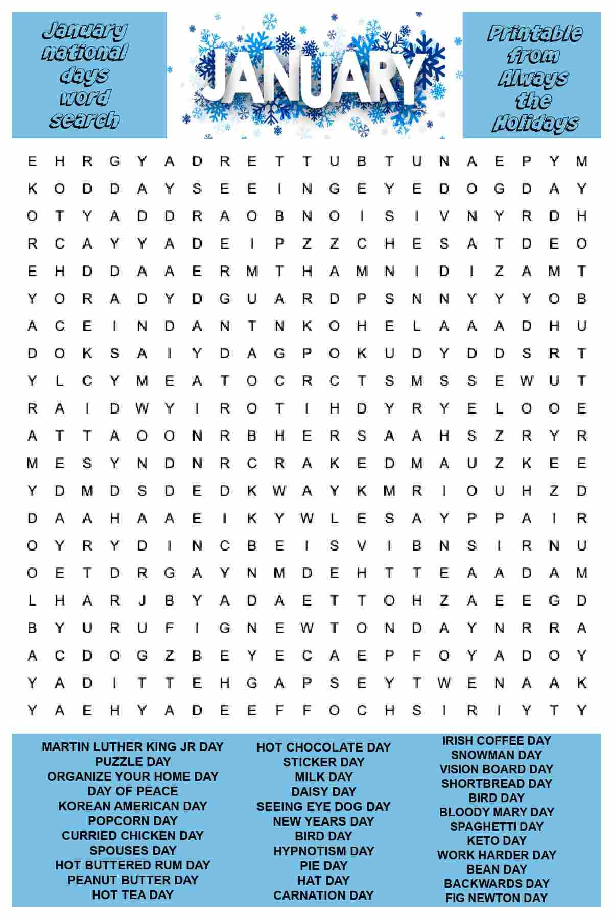 Word Find Puzzles Printable Word Find Puzzles Printable