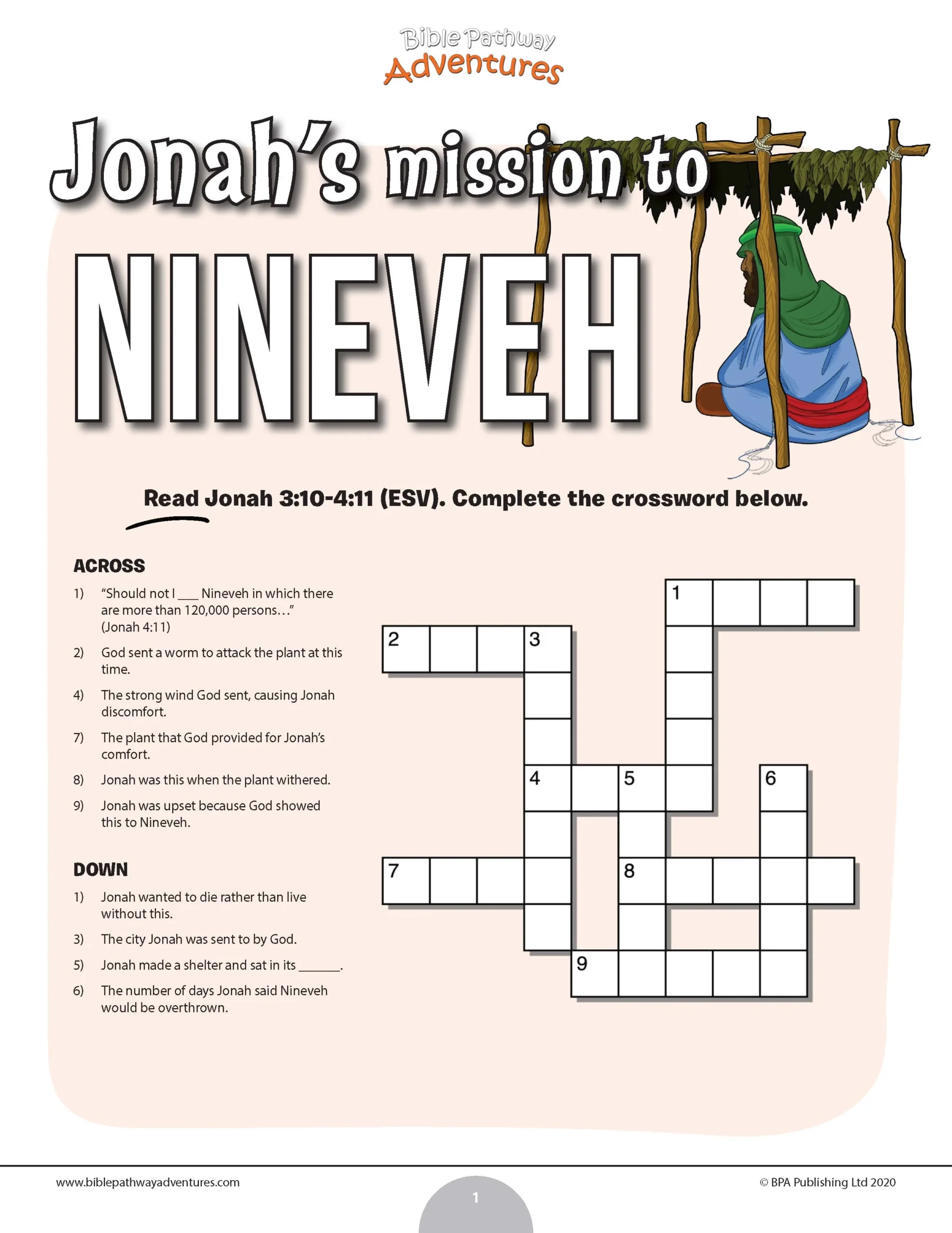 Jonah s Mission To Nineveh Crossword Puzzle PDF Bible Pathway Jonah s Mission To Nineveh Crossword Puzzle PDF Bible Pathway