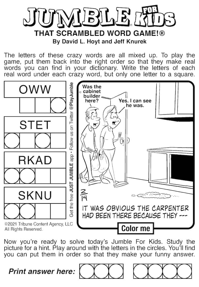 Jumble Puzzles With Blue Collar Clues BOOMER Magazine Jumble Puzzles With Blue Collar Clues BOOMER Magazine