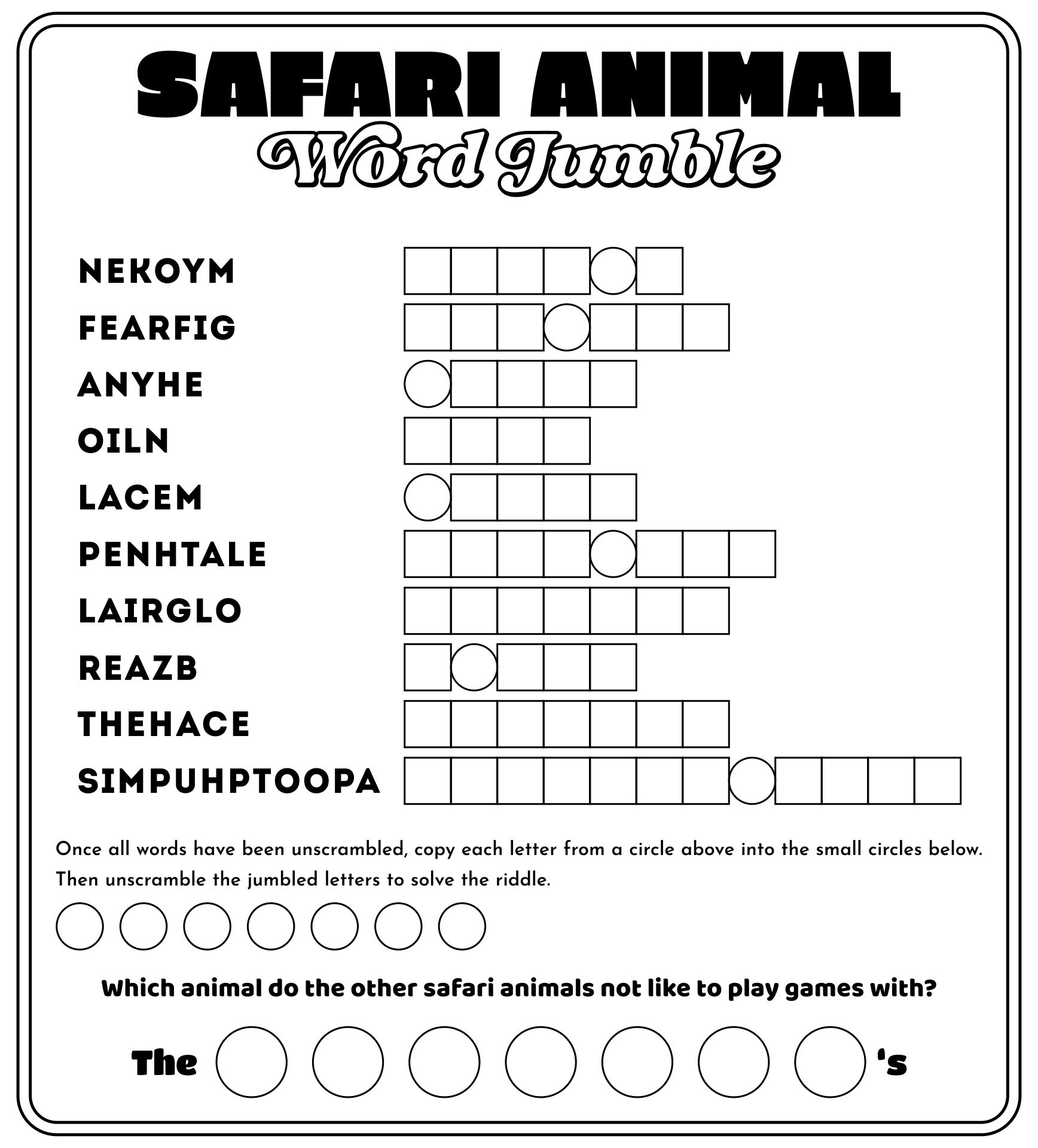 Jumble Word Puzzle Pages 13 Free PDF Printables Printablee Jumble Word Puzzle Pages 13 Free PDF Printables Printablee