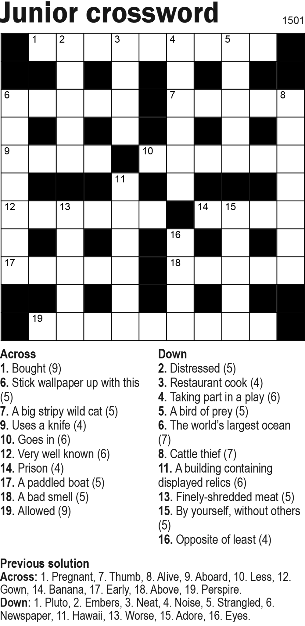Junior Crossword 11x11 Knight Features Content Worth Sharing Junior Crossword 11x11 Knight Features Content Worth Sharing