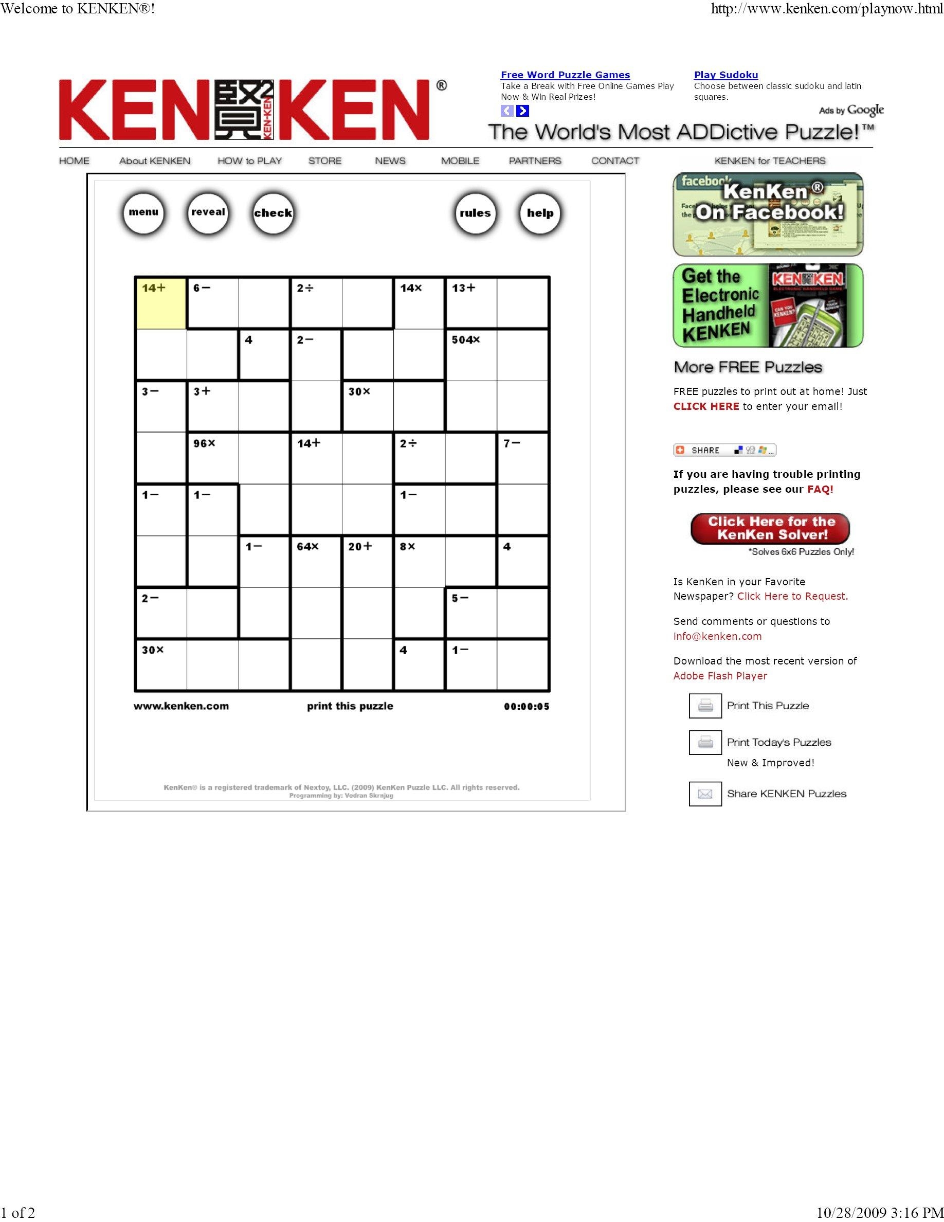 Kenken Puzzles Printable Kenken Puzzles Printable