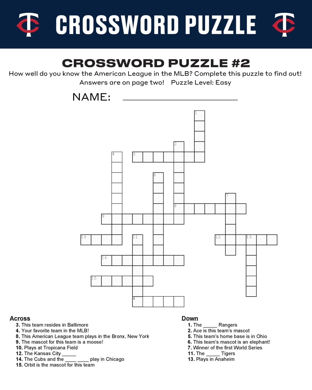 Printable Crossword Puzzles 2025 Baseball Crossword Printable Crossword Puzzles 2025 Baseball Crossword