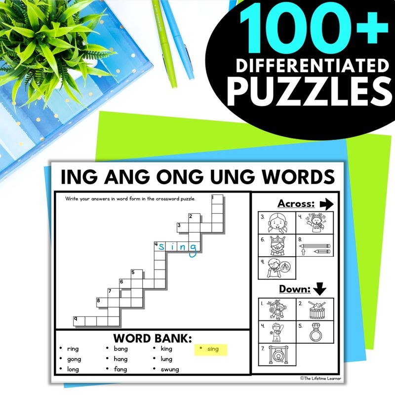 Kindergarten 1st 2nd Grade Phonics Crossword Puzzles The Lifetime Learner Kindergarten 1st 2nd Grade Phonics Crossword Puzzles The Lifetime Learner