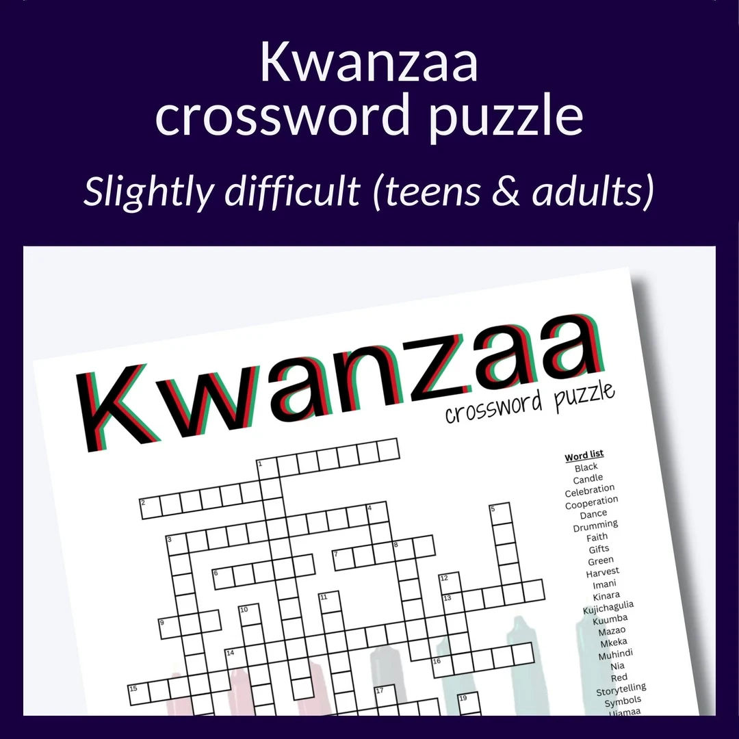Kwanzaa Crossword Puzzle Use As A Party Game Or For Cultural Activity Great Cross Word Puzzle For Teens Etsy Kwanzaa Crossword Puzzle Use As A Party Game Or For Cultural Activity Great Cross Word Puzzle For Teens Etsy
