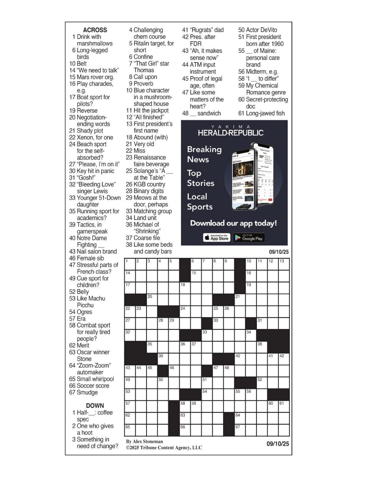LA Times Crossword Sept 10 2025 Crosswords Yakimaherald LA Times Crossword Sept 10 2025 Crosswords Yakimaherald