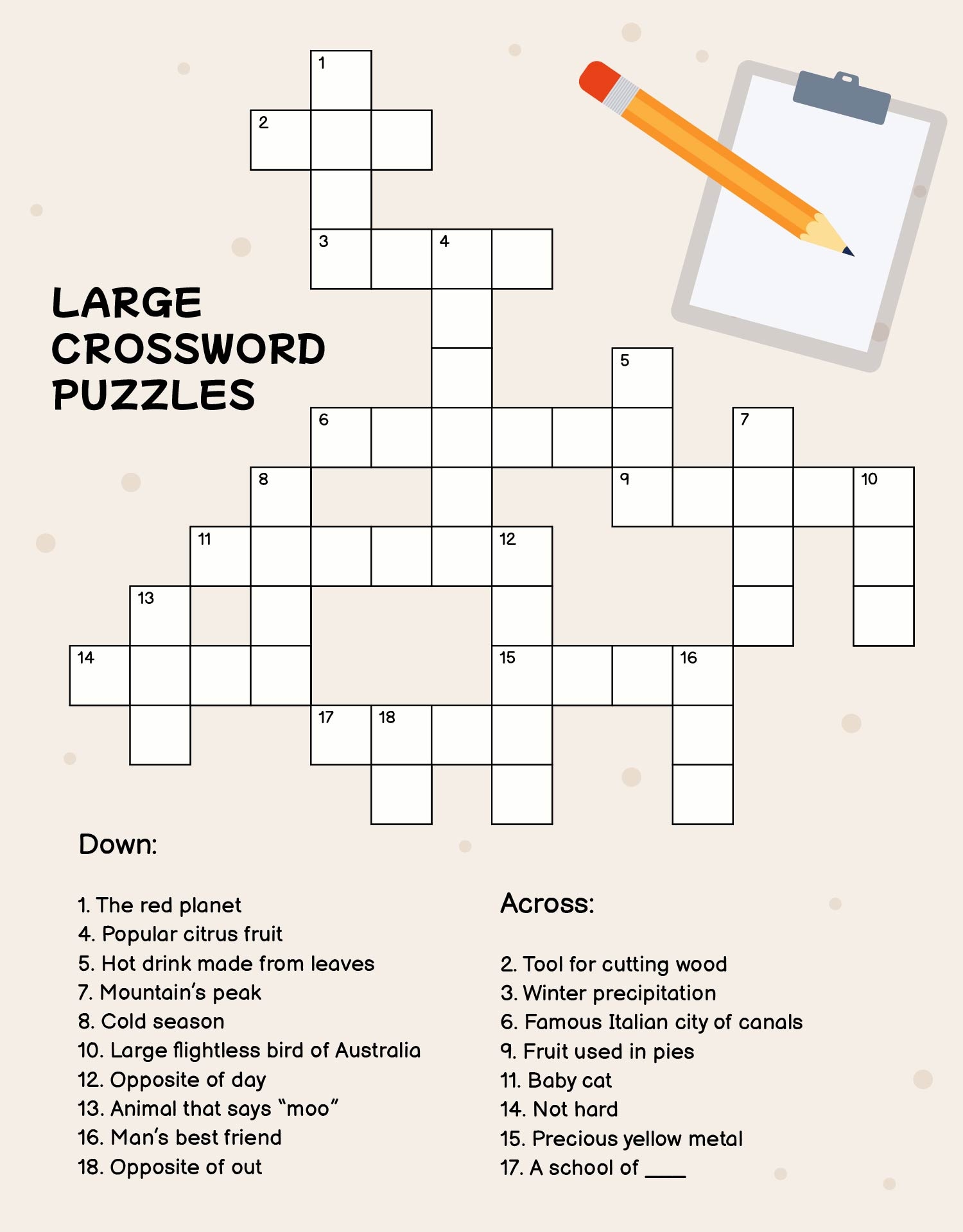 Large Print Easy Crossword Puzzles 10 Free PDF Printables Printablee Large Print Easy Crossword Puzzles 10 Free PDF Printables Printablee