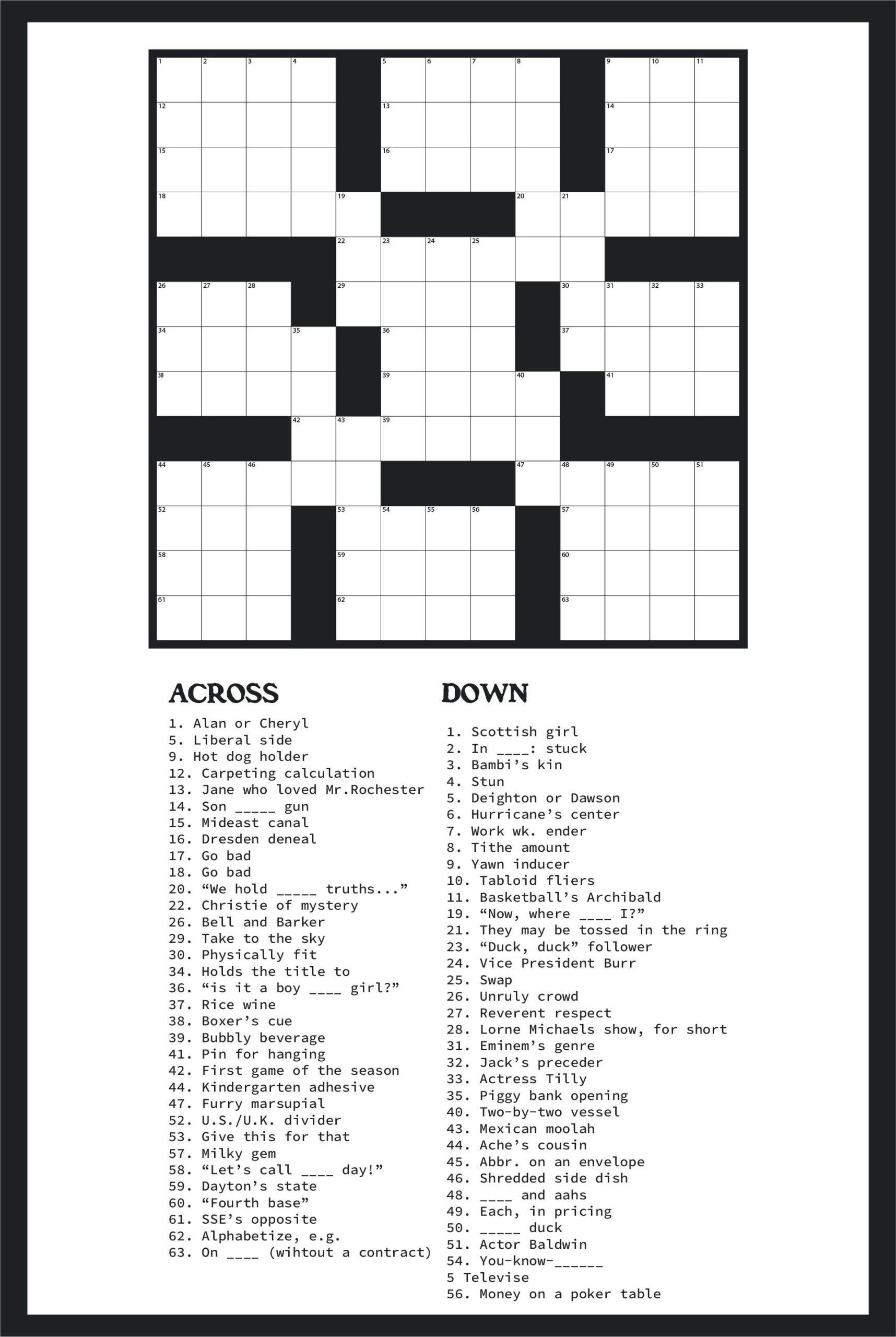 Large Print Easy Crossword Puzzles 10 Free PDF Printables Large Print Easy Crossword Puzzles 10 Free PDF Printables