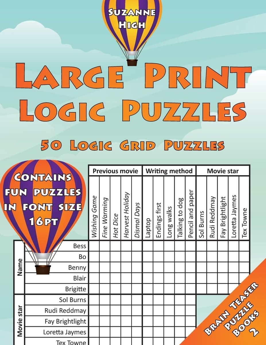 Large Print Logic Puzzles 50 Logic Grid Puzzles Contains Fun Puzzles In Font S EBay Large Print Logic Puzzles 50 Logic Grid Puzzles Contains Fun Puzzles In Font S EBay