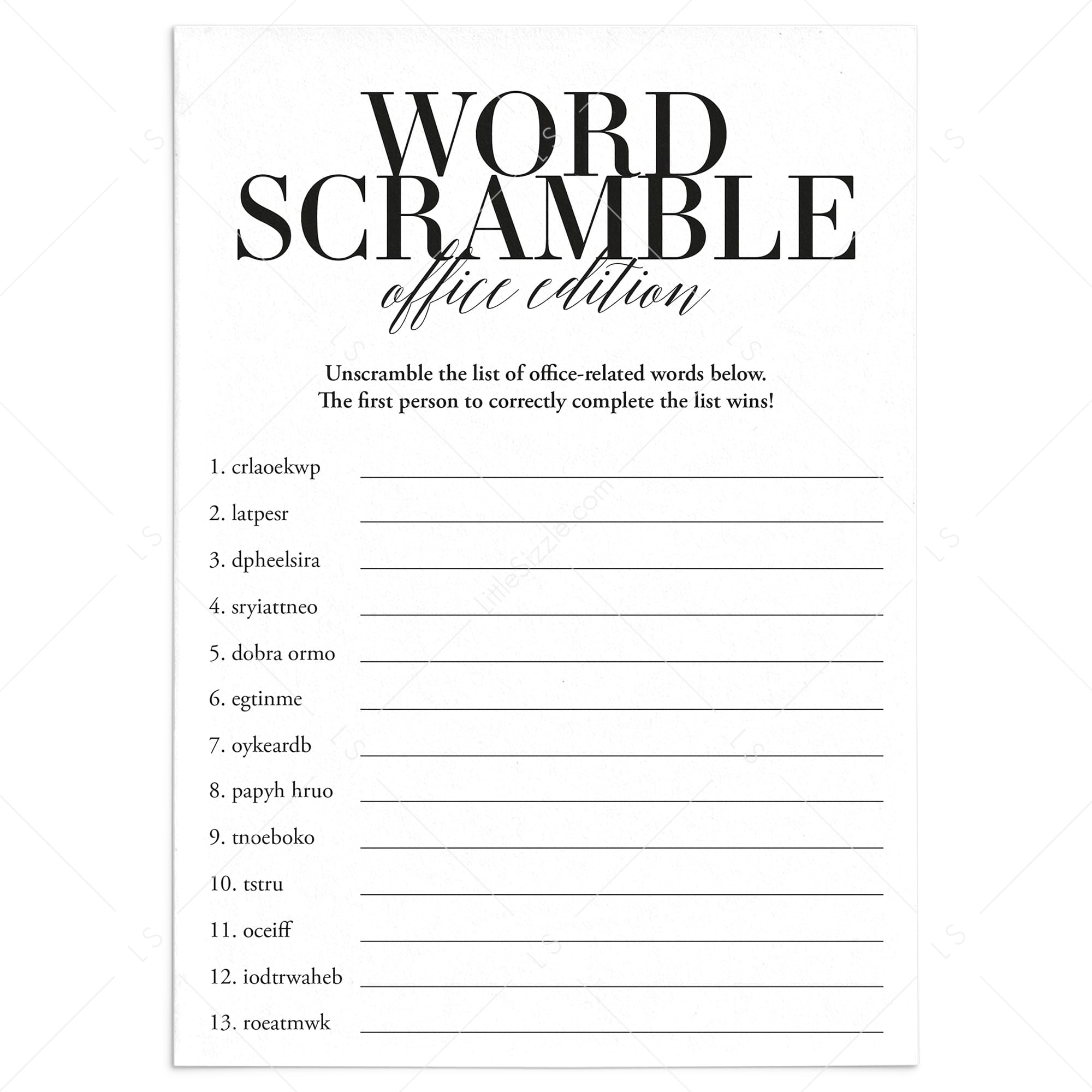 Large Print Word Jumbles Printable Worksheets Library