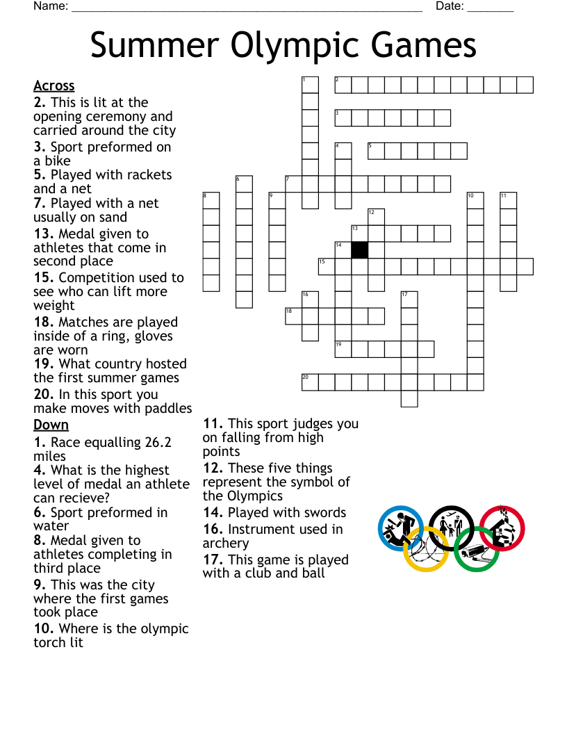 Les Sports Crossword WordMint
