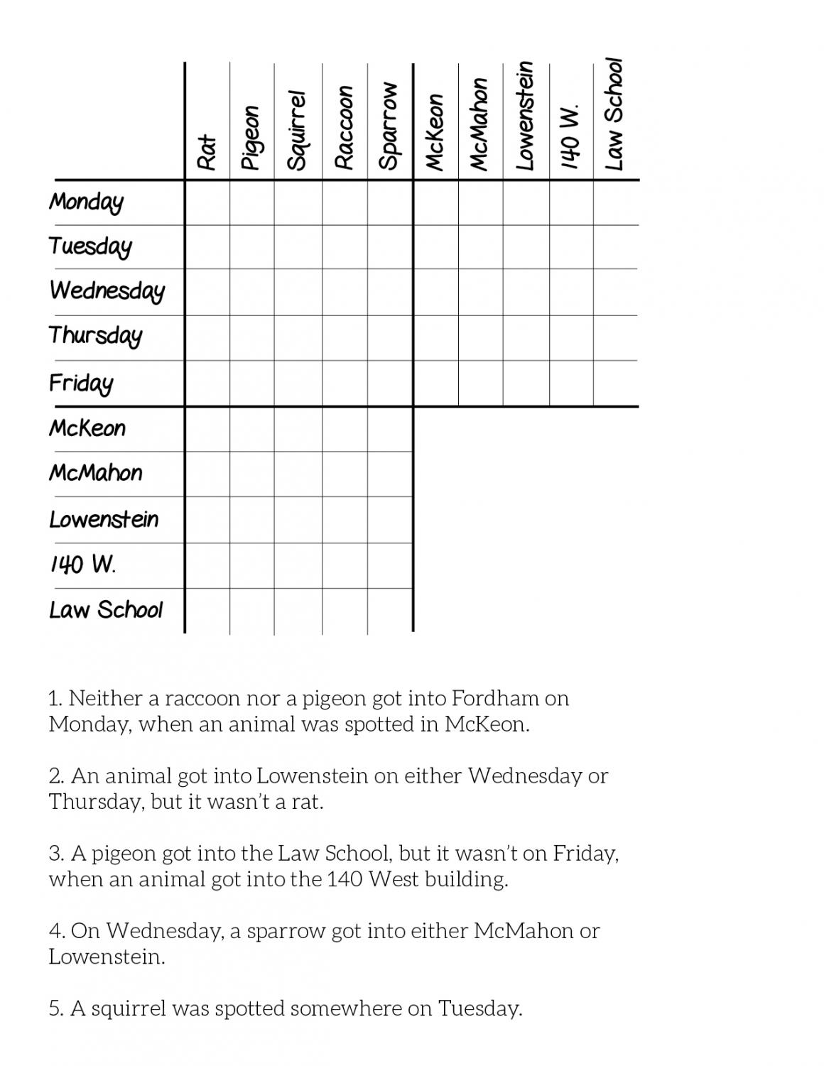 Logic Puzzle Campus Visitors The Observer Logic Puzzle Campus Visitors The Observer
