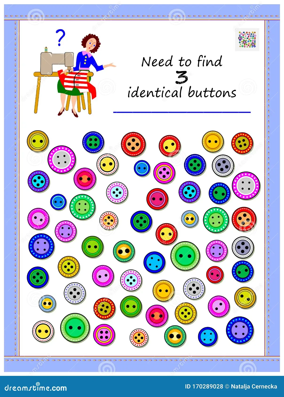 Logic Puzzle Game For Children And Adults Need To Find Three Identical Buttons Printable Page For Kids Brain Teaser Book Stock Vector Illustration Of Play Logical 170289028 Logic Puzzle Game For Children And Adults Need To Find Three Identical Buttons Printable Page For Kids Brain Teaser Book Stock Vector Illustration Of Play Logical 170289028
