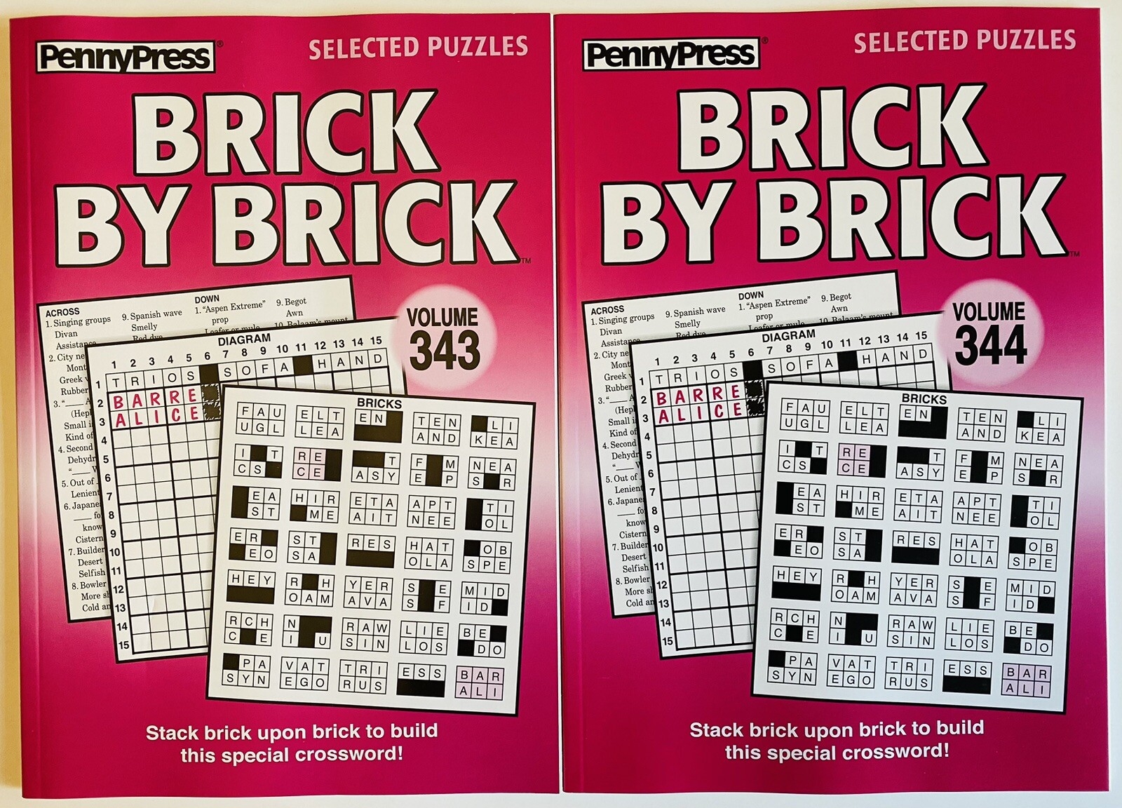 Lot Of 2 BRICK BY BRICK Penny Press Selected Puzzles DELL Variety Crosswords X Holo Or Lot Of 2 BRICK BY BRICK Penny Press Selected Puzzles DELL Variety Crosswords X Holo Or