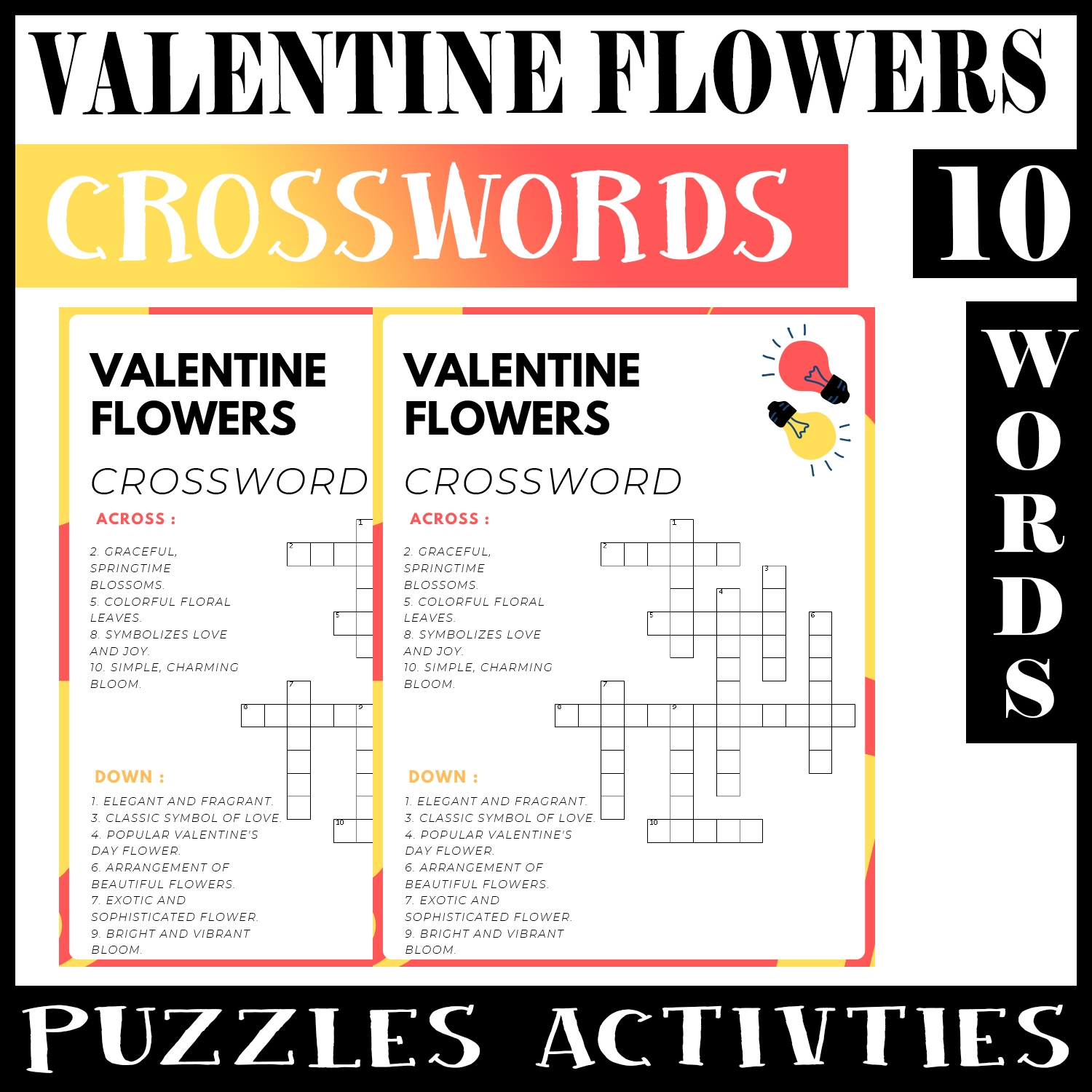 Valentines Crossword Puzzles Printable Valentines Crossword Puzzles Printable